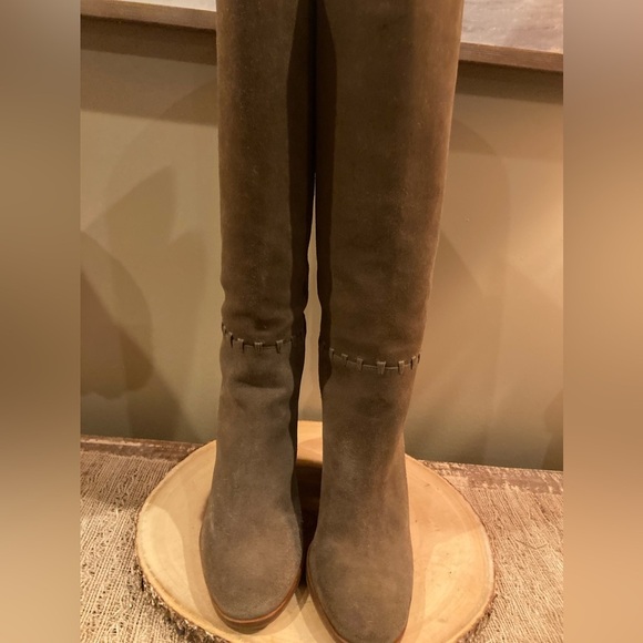 Tory Burch Contraire Suede 90mm Knee Boots, River Rock Size‎ 9 MSRP: $525.00 - Picture 7 of 16